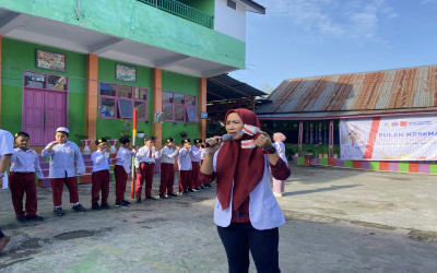 Penyuluhan Kessehatan Gigi Nasional 2024 di MI Alkhairaat Mogolaing